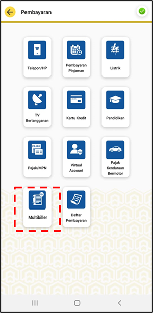 Menu Multibiller